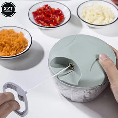 Manual easy spin Hand pulled speedy vegetable and food chopper/ cutter