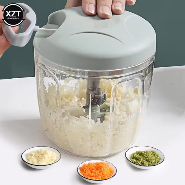 Manual easy spin Hand pulled speedy vegetable and food chopper/ cutter