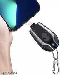 Keychain Portable Charger For Iphone & Type C, 1500mAh Mini Power Emergency Pod