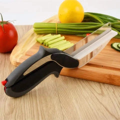 2-in-1 Smart Cutter Food Scissors, multipurpose Chopper Vegetable Cutter