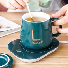 Portable Coffee Cup Warmer Heater Set Heat Heating Cup Pad Ceramics Mug