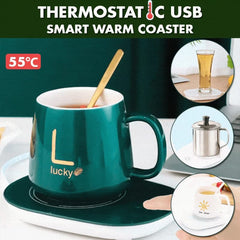 Portable Coffee Cup Warmer Heater Set Heat Heating Cup Pad Ceramics Mug