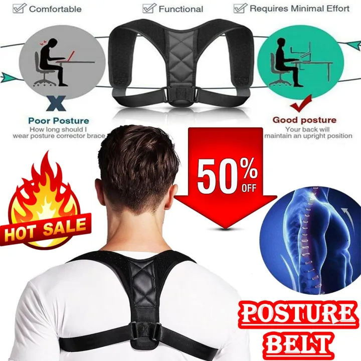 Energizing Posture Support Brace Adjustable Straight Strap For Men And Women